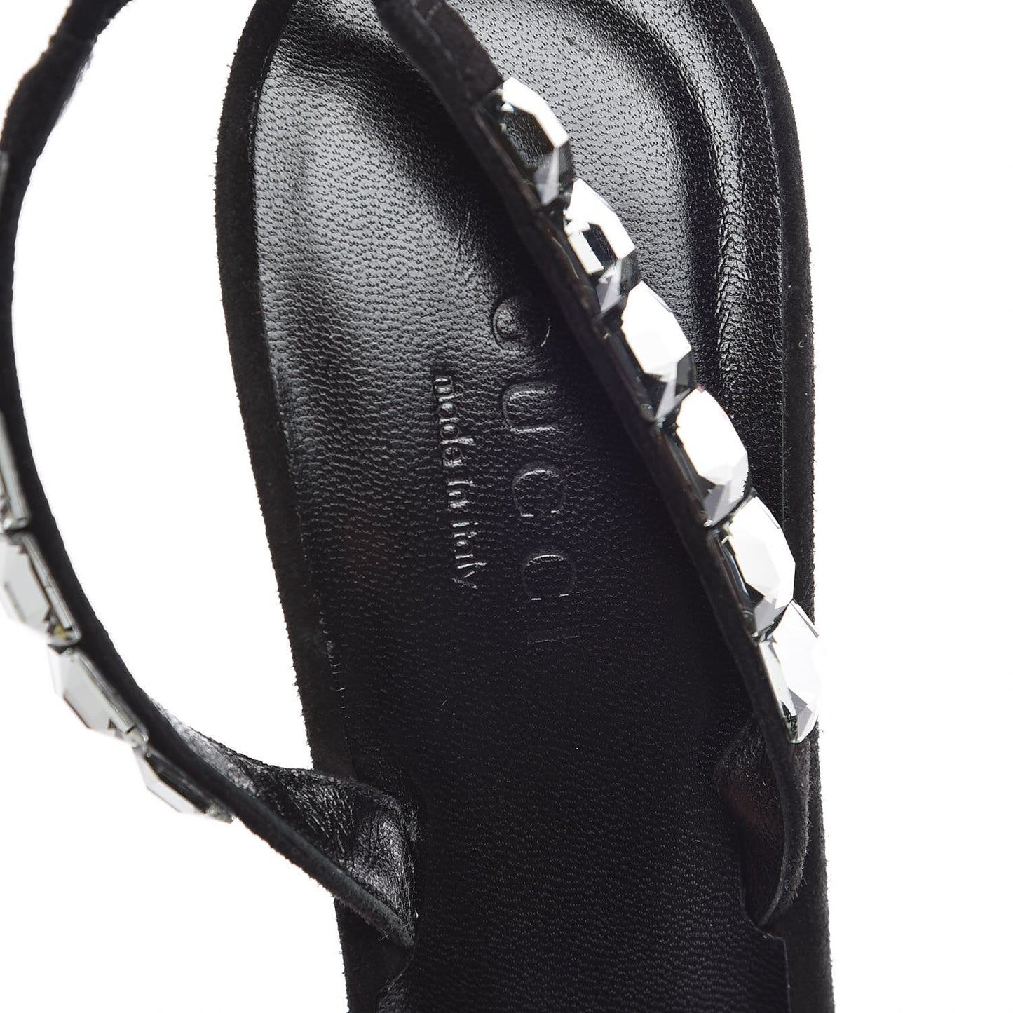 Kid Scamosciato Crystallo Mallory Slingback Sandal 36.5 Black