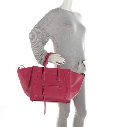 Celine Grained Calfskin Medium Phantom Luggage Fuchsia 2 of 8
