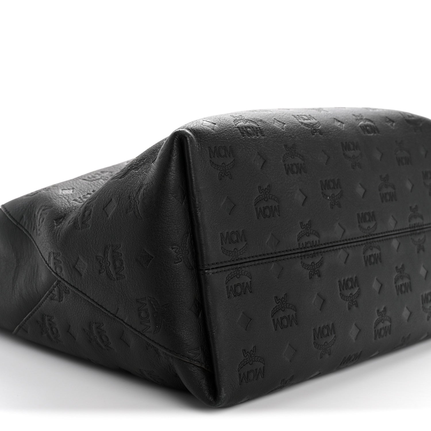MCM Calfskin Ottomar Monogram Klara Medium Hobo Black 9 of 13