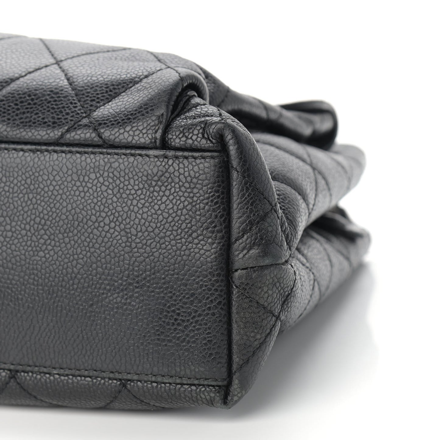 Caviar Quilted Flap Shoulder Bag Black