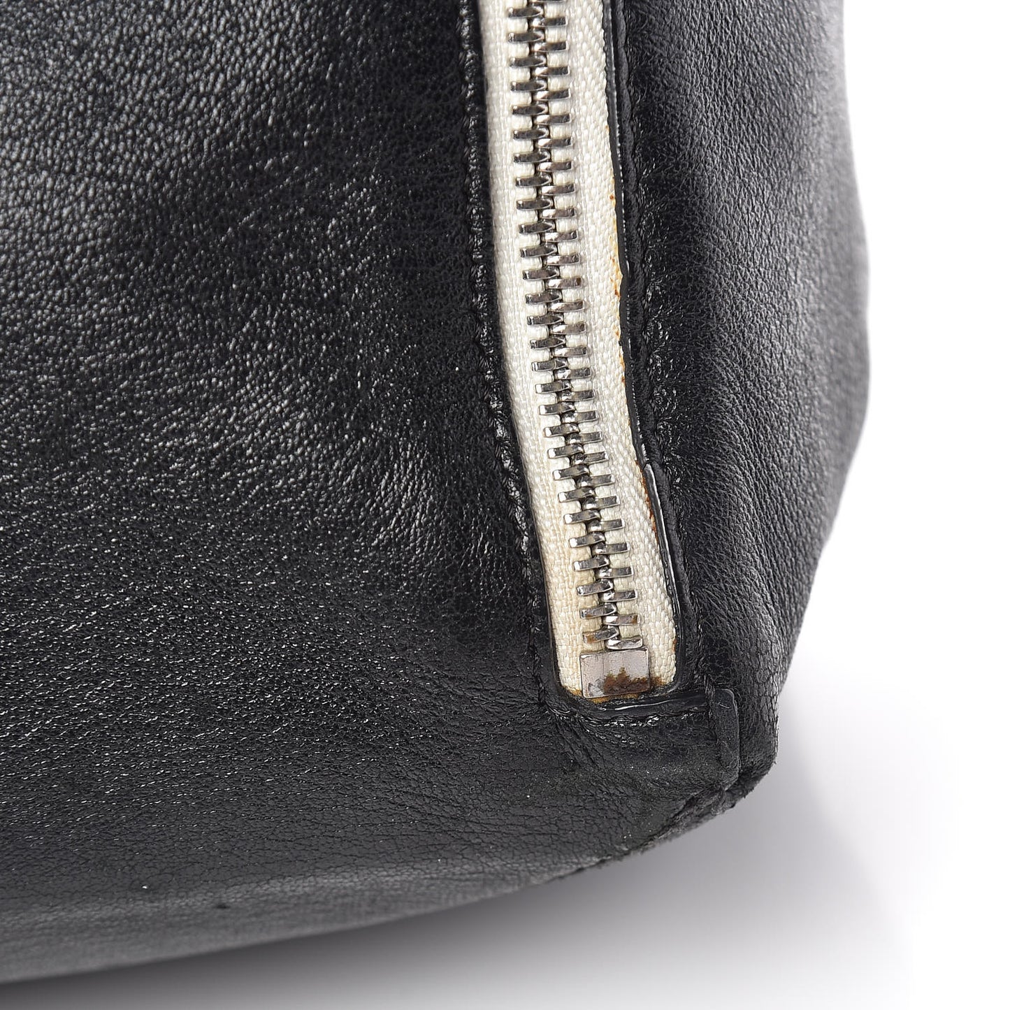 Smooth Lambskin Vertical Zip Cabas Black