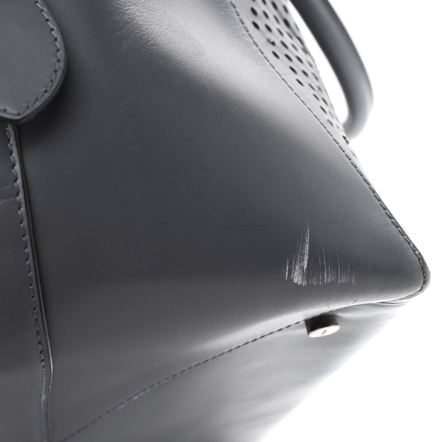 Alaia Calfskin Lux Laser Cut Tote Anthracite 17 of 18
