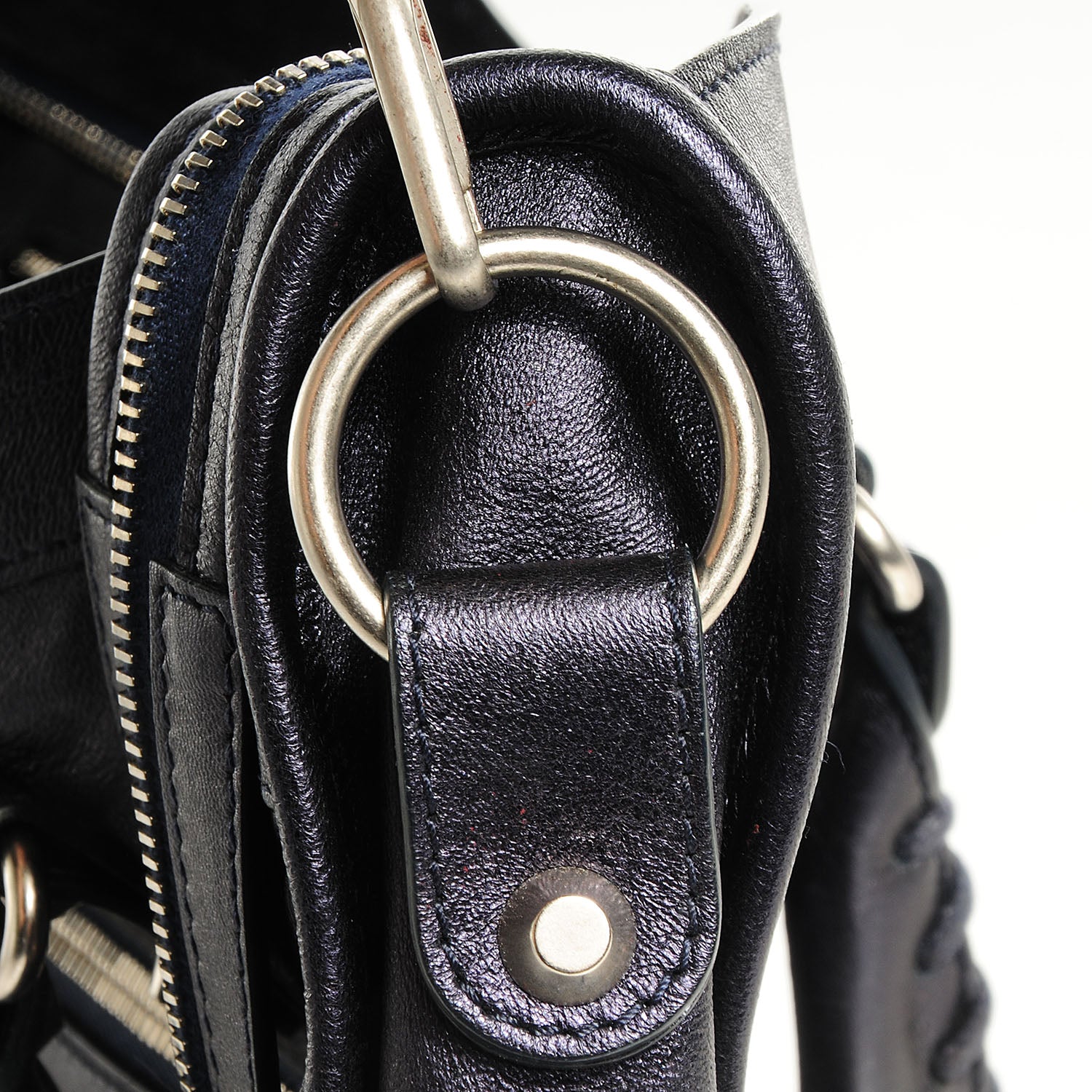 Balenciaga Metallic Agneau Classic Silver Hardware City Dark Purple 3 of 14