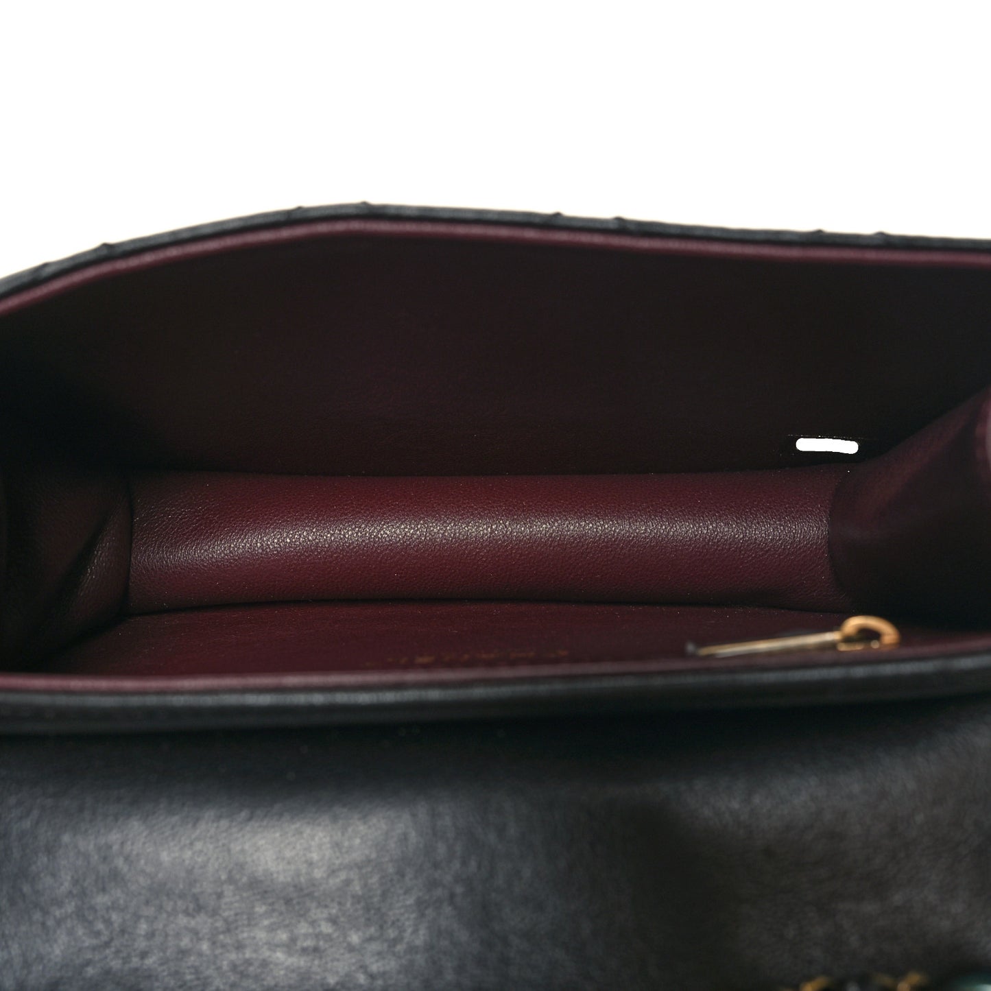 Sheepskin Quilted Mini Beauty Lock Flap Black