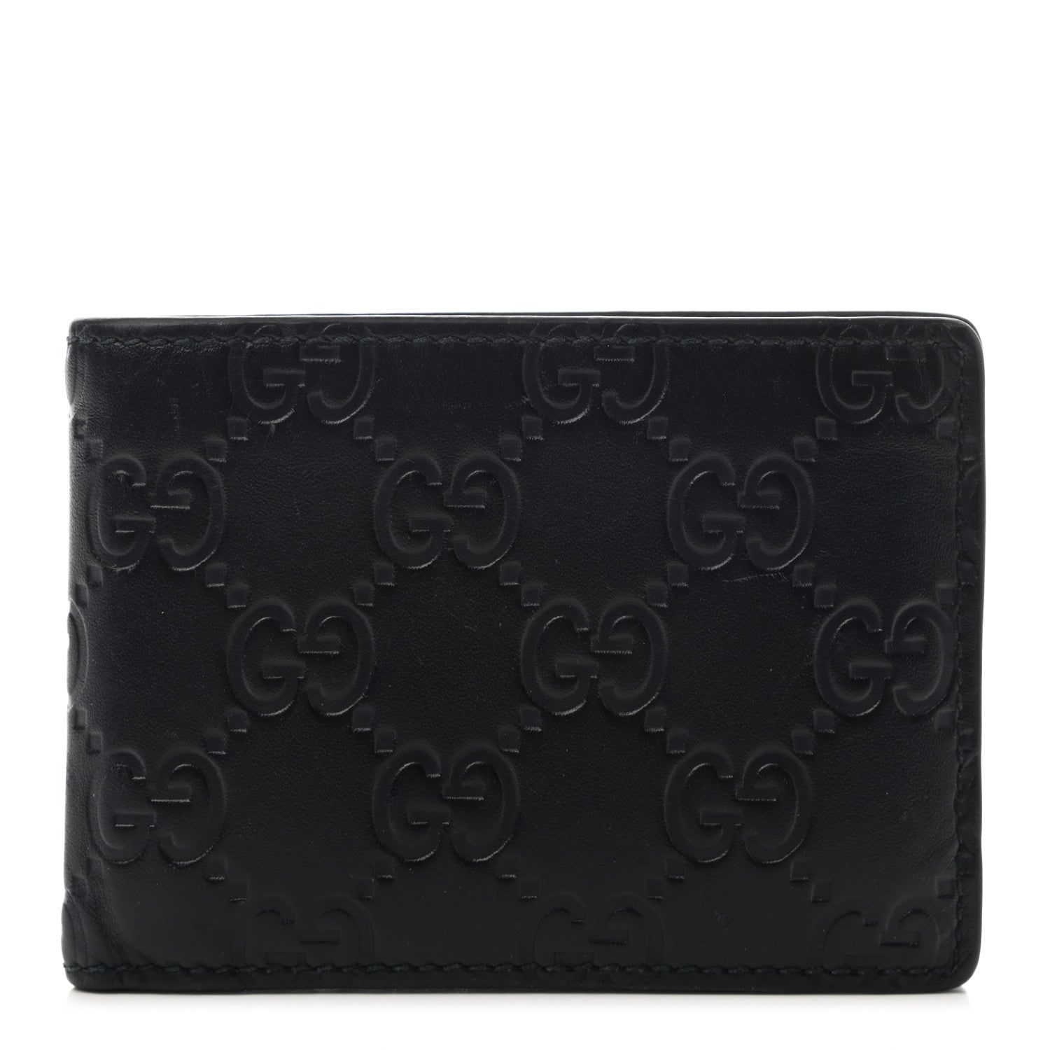 Gucci Guccissima Bi-Fold Wallet Black 1 of 6