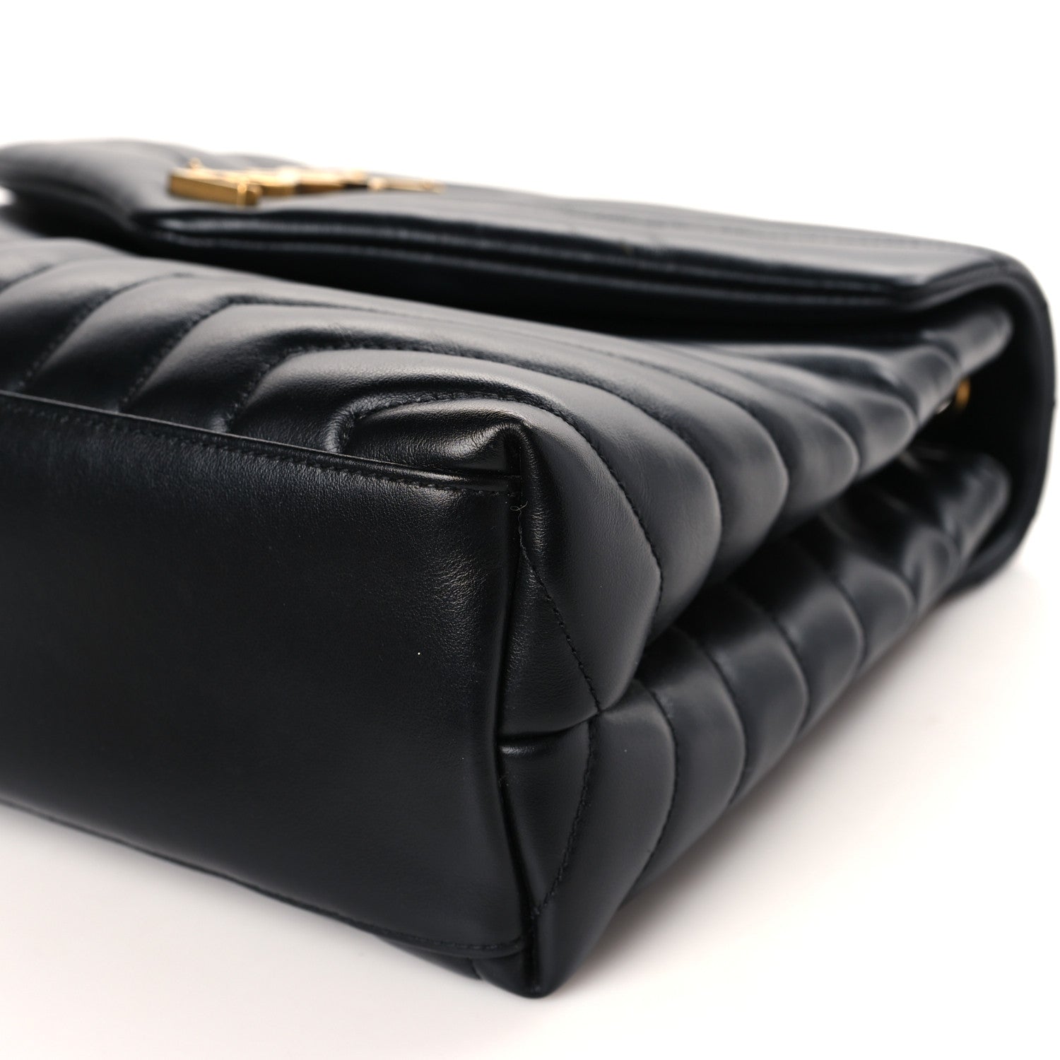 Saint Laurent Calfskin Y Quilted Monogram Medium Loulou Chain Satchel Black 9 of 10
