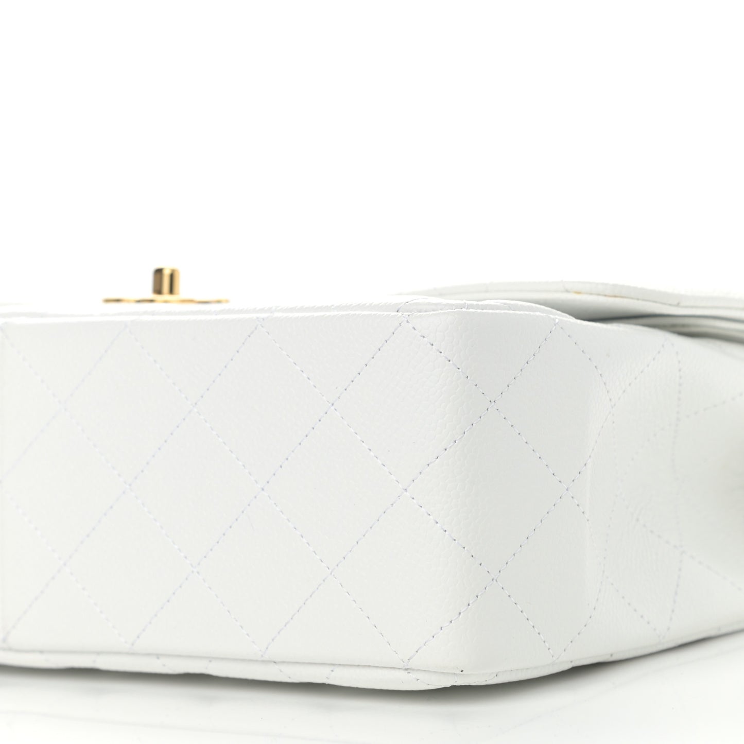 Caviar Quilted Jumbo Double Flap White