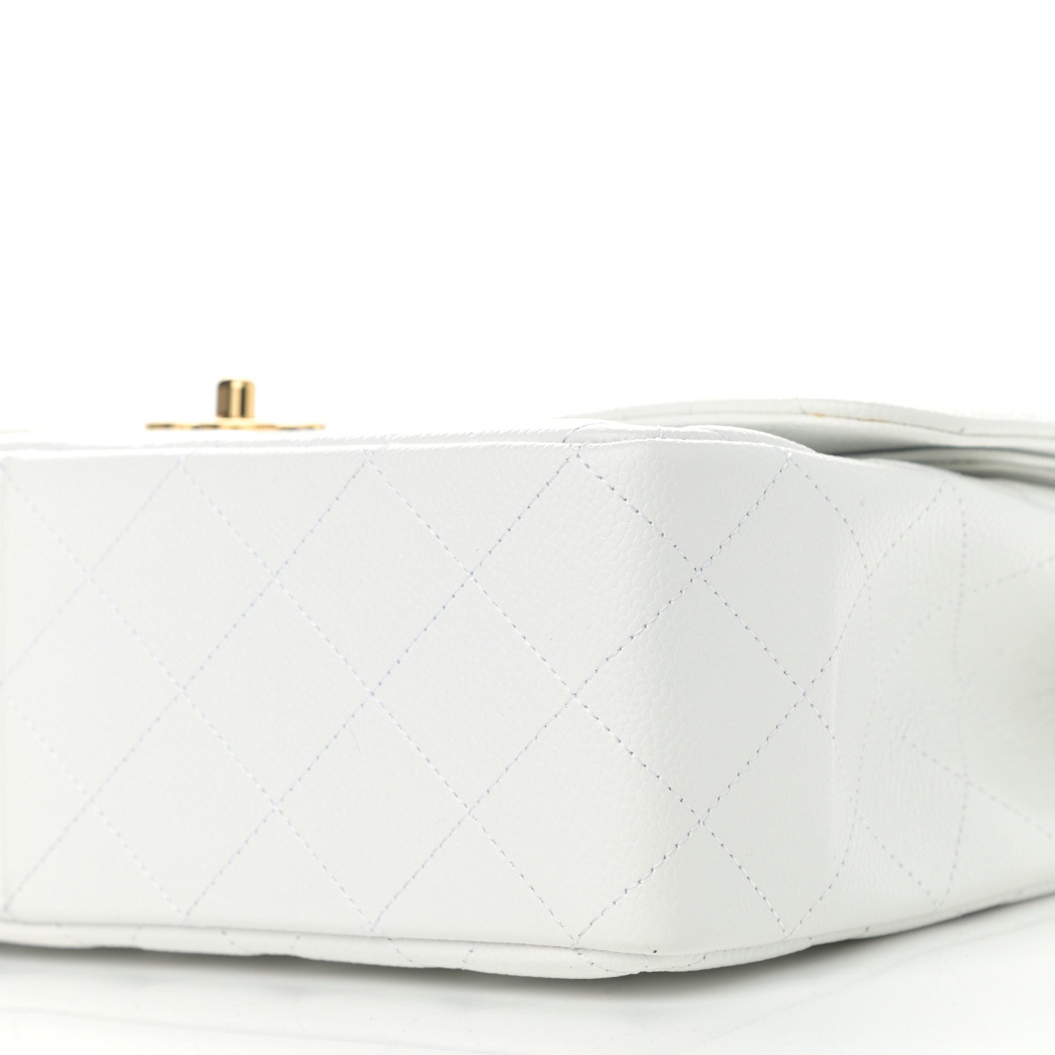 Chanel Caviar Quilted Jumbo Double Flap White 10 of 13