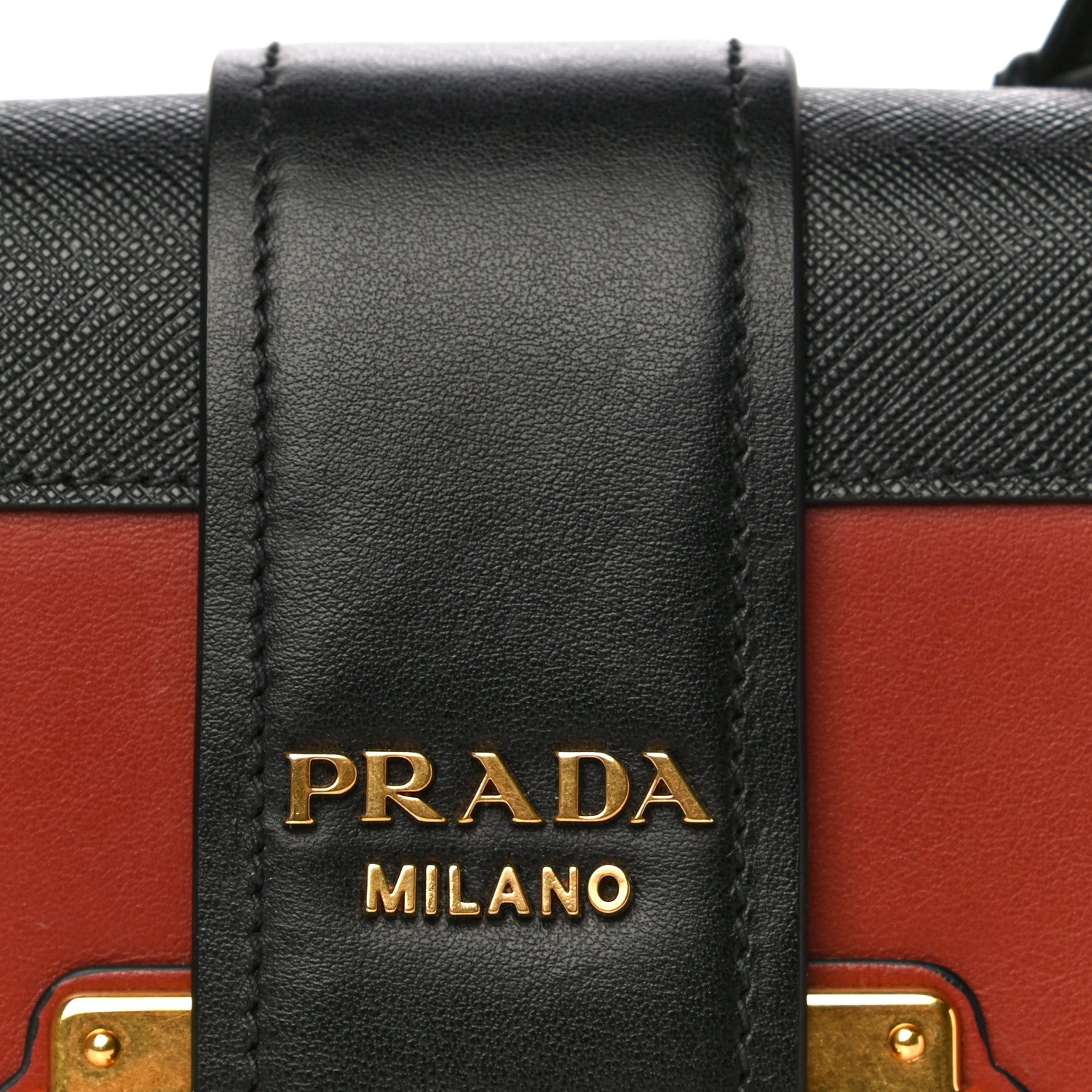 Prada City Calfskin Saffiano Cahier Bag Cotto Black 10 of 13