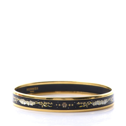 Hermes Enamel Printed Celestial Mythology Narrow Bracelet 70 Black 3 of 6
