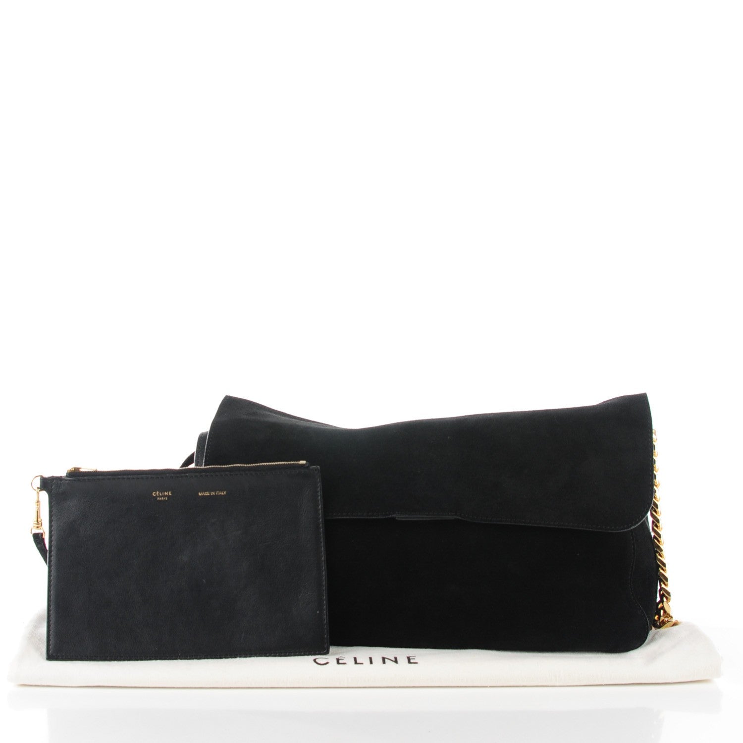 Celine Suede Small Gourmette Shoulder Bag Black 5 of 10