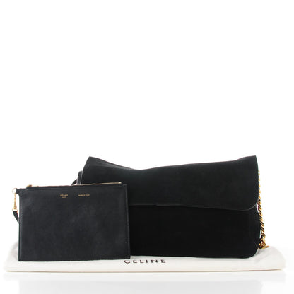 Celine Suede Small Gourmette Shoulder Bag Black 5 of 10