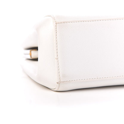 Chanel Caviar CC Frame Top Handle Bag White 13 of 13