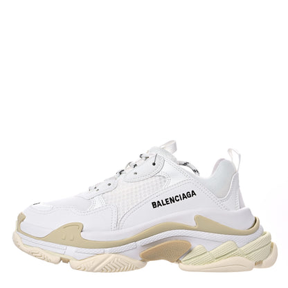 Balenciaga Fabric Mesh Womens Triple S Sneakers 39 White 1 of 10