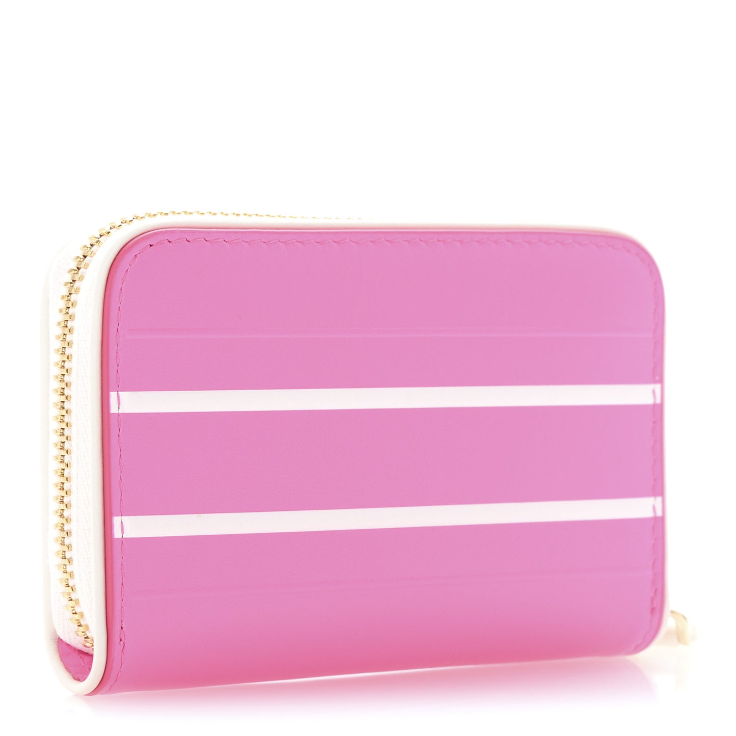 Calfskin Vibe Voyageur Card Holder Fluorescent Pink