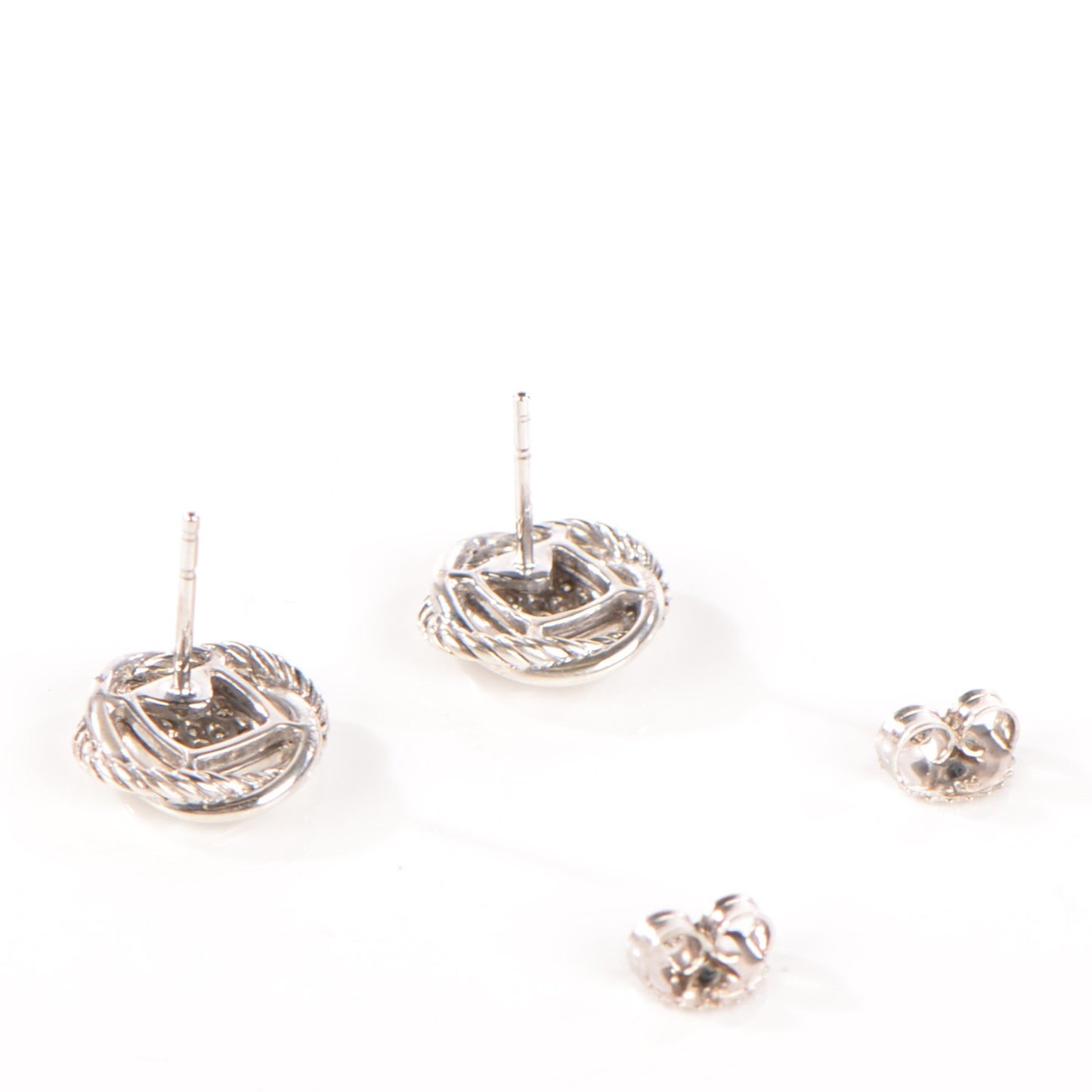 Sterling Silver Diamond 13mm Infinity Earrings