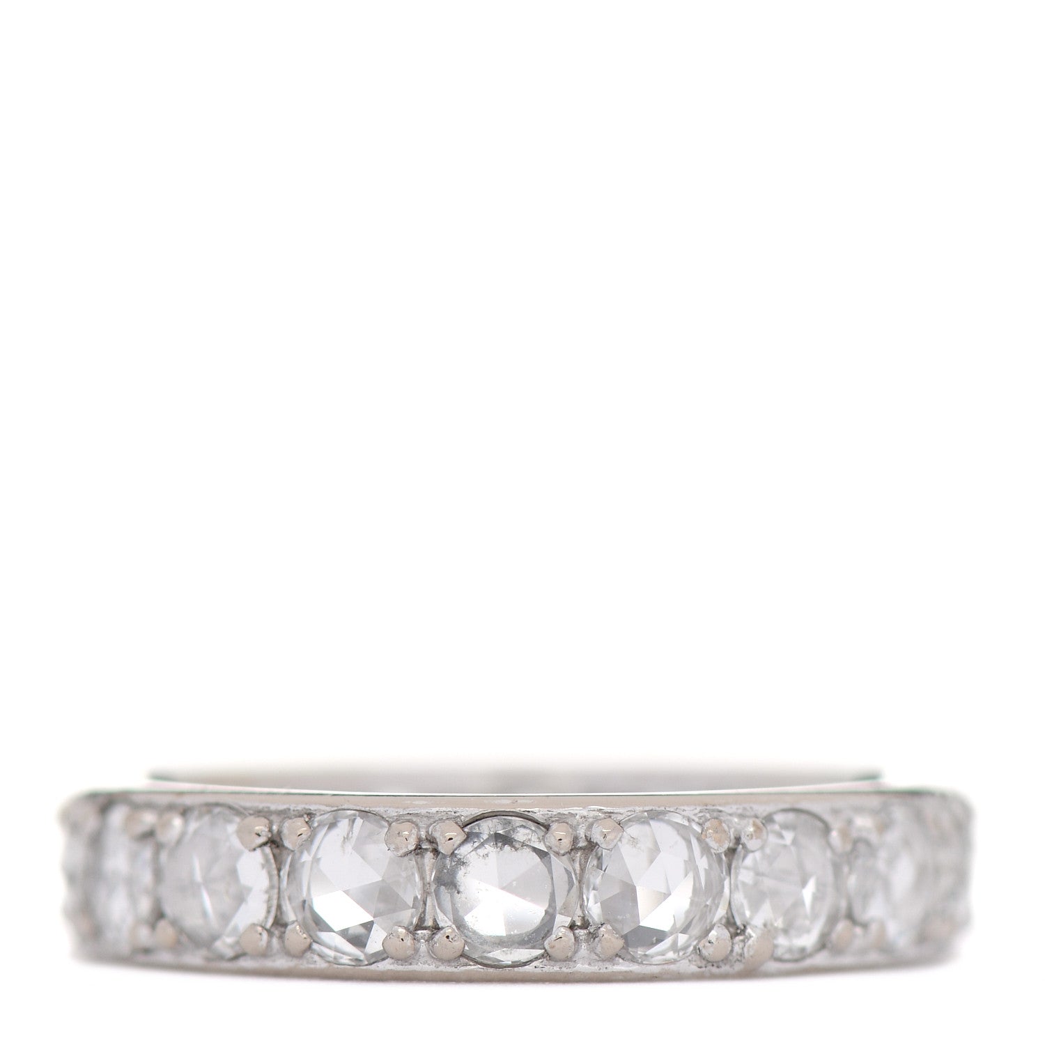 Tiffany 18K White Gold Diamond Metro Rose Cut Eternity Band Ring 48 4.5 4 of 6