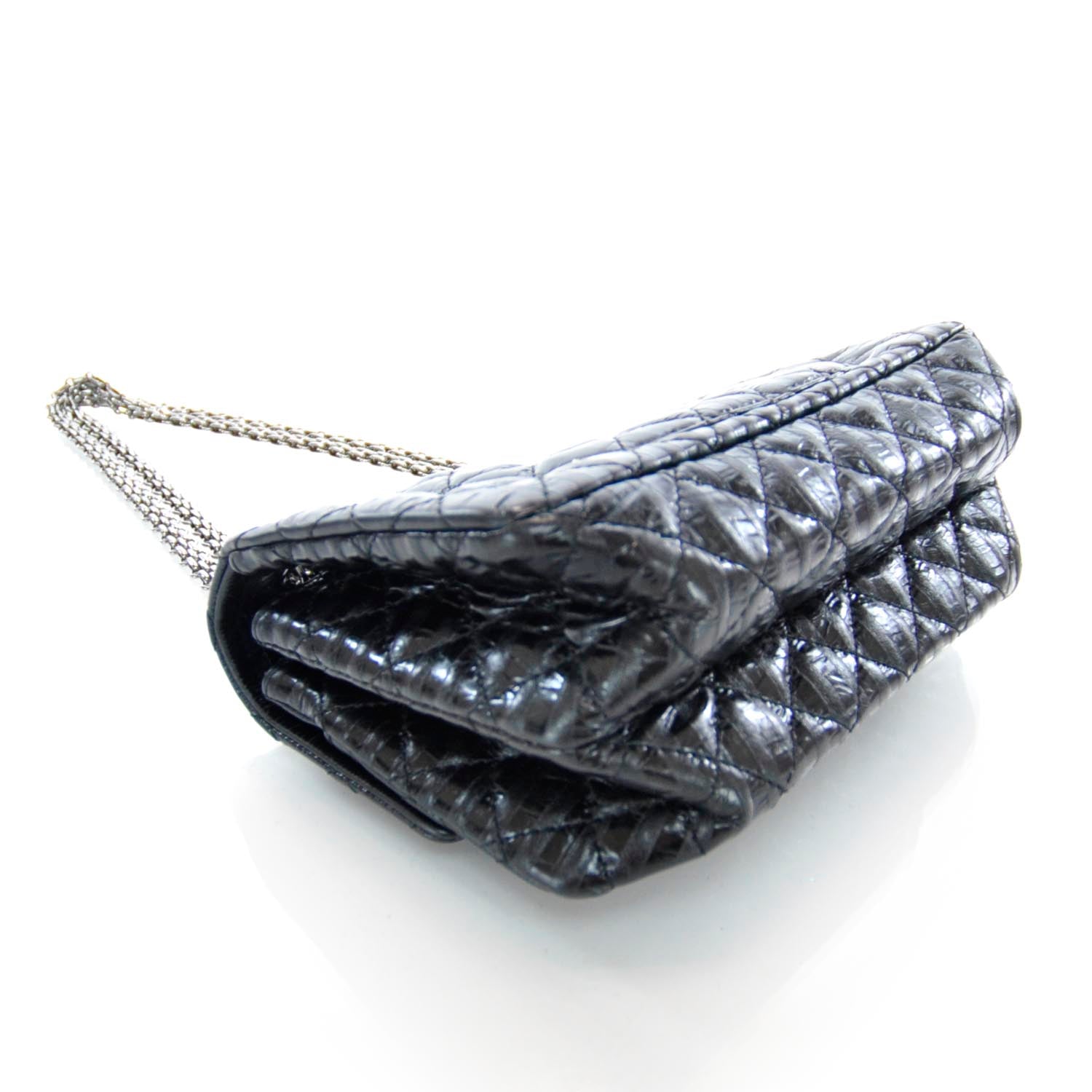 Chanel Striped Accordion Reissue 2.55 Flap Black 5 of 10
