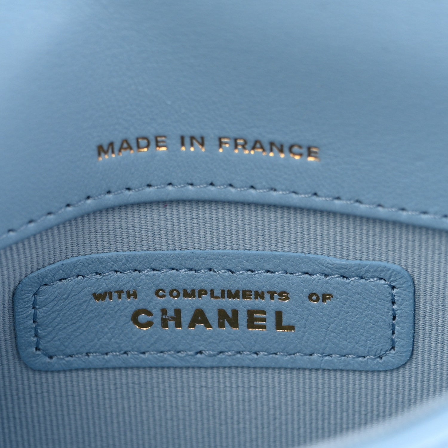 Chanel Lambskin Quilted Chain Around Coin Purse With Chain Light Blue 6 of 11