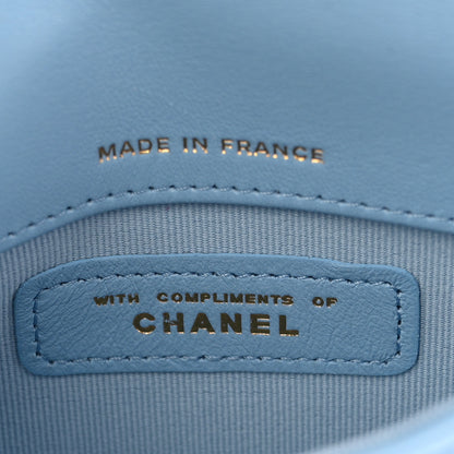 Chanel Lambskin Quilted Chain Around Coin Purse With Chain Light Blue 6 of 11