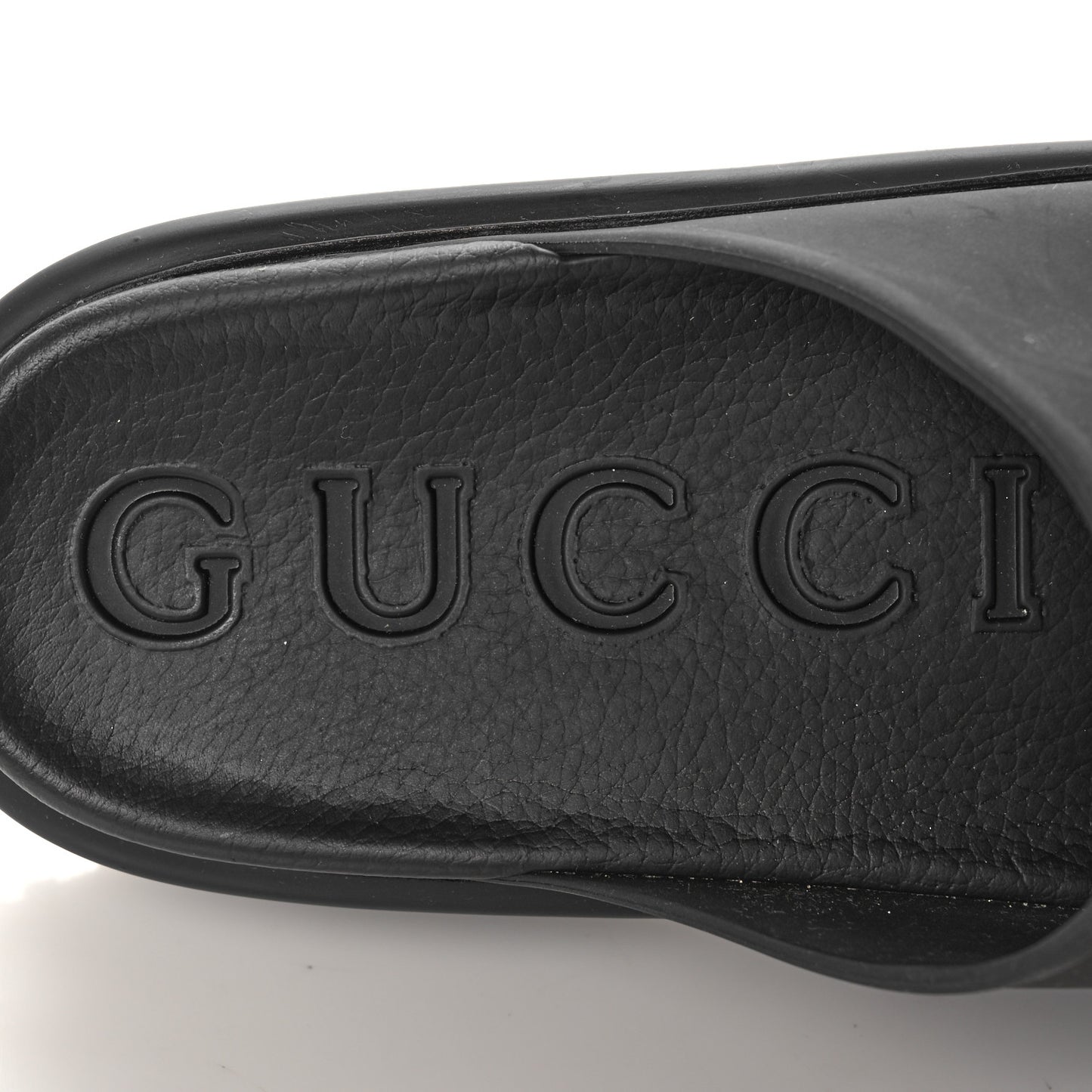 Soft Rubber Womens Interlocking G Platform 42mm Slide Sandals 39 Black
