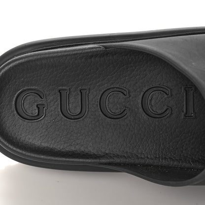 Gucci Soft Rubber Womens Interlocking G Platform 42mm Slide Sandals 39 Black 7 of 12