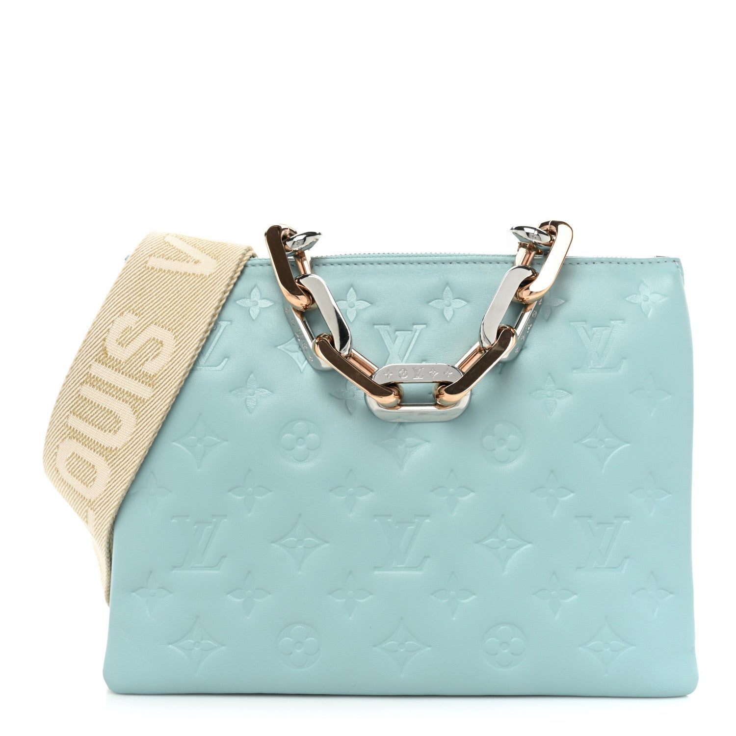 Louis Vuitton Lambskin Embossed Monogram Coussin PM Bleu 1 of 11