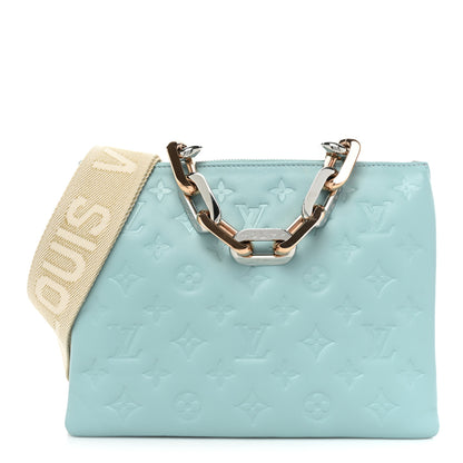 Louis Vuitton Lambskin Embossed Monogram Coussin PM Bleu 1 of 11