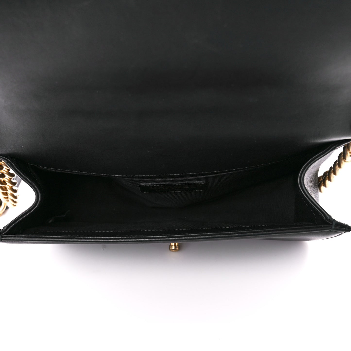 Calfskin Medium Boy Logo Top Handle Flap Black