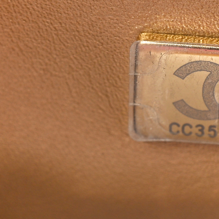 Lambskin Quilted Mini Pearl Crush Flap Purple