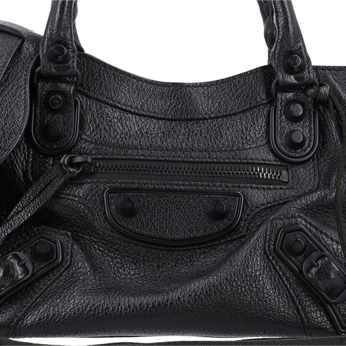 Balenciaga Shiny Goatskin Matte Black Metallic Edge Hardware Mini City Black 6 of 8
