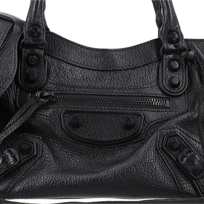 Balenciaga Shiny Goatskin Matte Black Metallic Edge Hardware Mini City Black 6 of 8