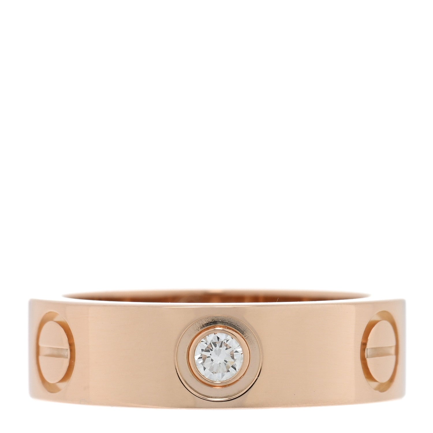 Cartier 18K Pink Gold 3 Diamond 5.5mm LOVE Ring 50 5.25 1 of 4