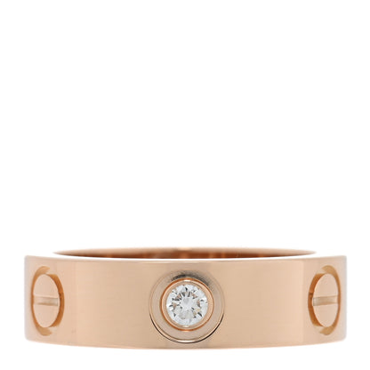 Cartier 18K Pink Gold 3 Diamond 5.5mm LOVE Ring 50 5.25 1 of 4