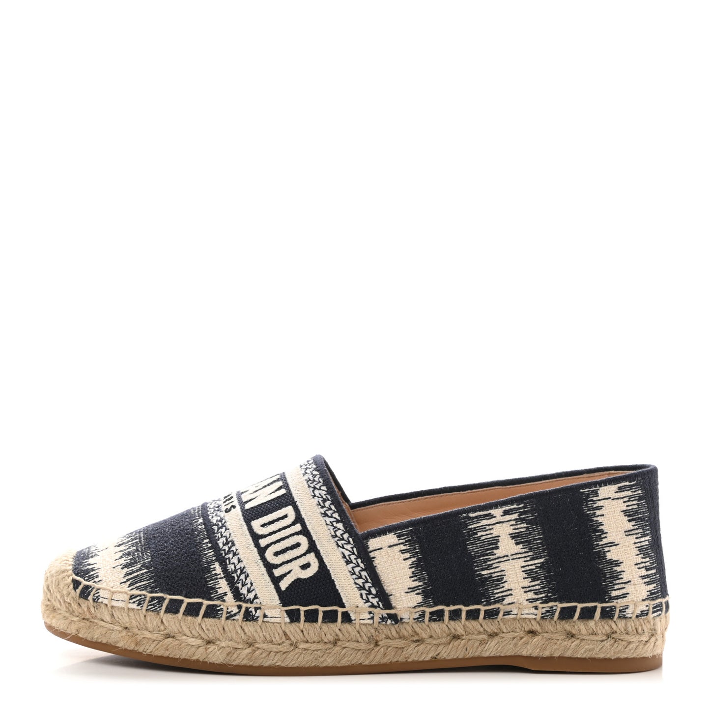 Cotton D-Stripes Embroidered Granville 15mm Espadrilles 36.5 Deep Blue
