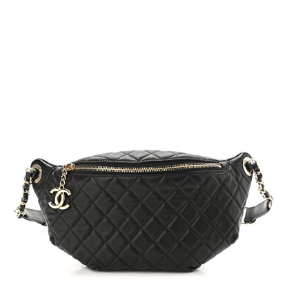 Chanel Calfskin Quilted Banane Waist Bag Fanny Pack Black 1 of 10