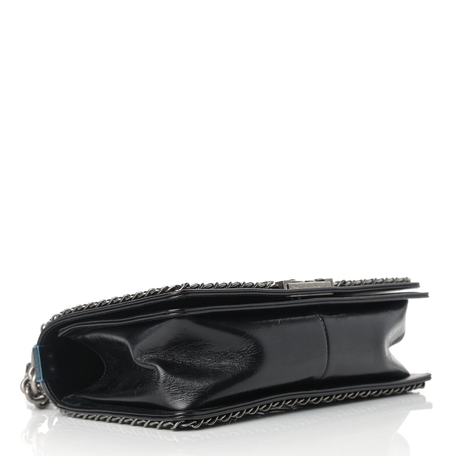 Chanel Glazed Calfskin Quilted Medium Boy Chained Flap Black 4 of 9