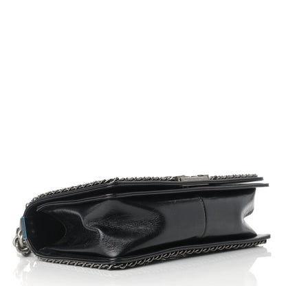 Chanel Glazed Calfskin Quilted Medium Boy Chained Flap Black 4 of 9