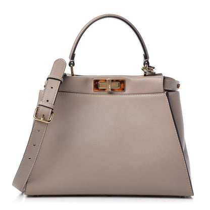 Fendi Vitello Seta Plexiglass Tortoise Medium Peekaboo Iconic Satchel Tortora 1 of 9