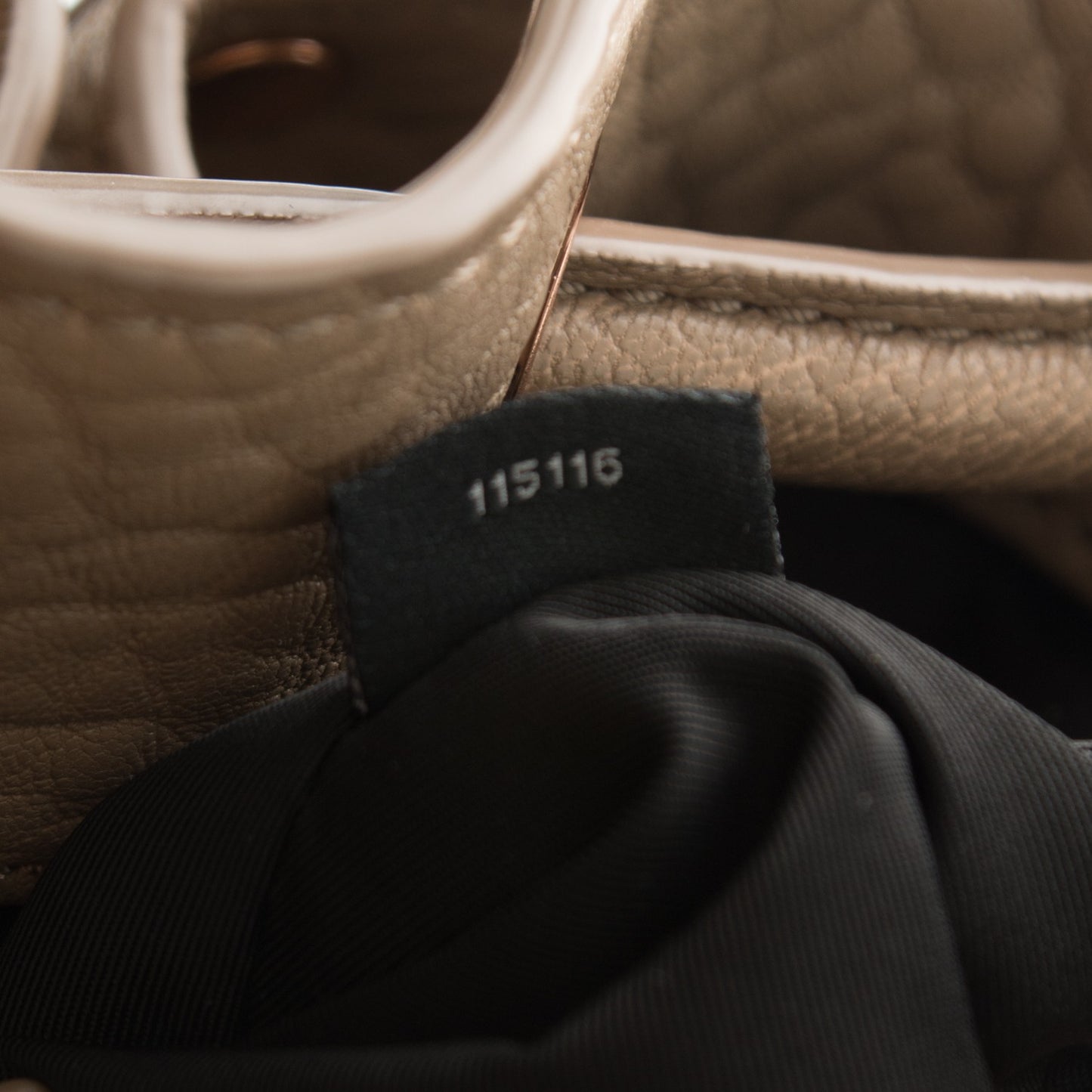 Pebbled Lambskin Diego Bucket Bag Latte