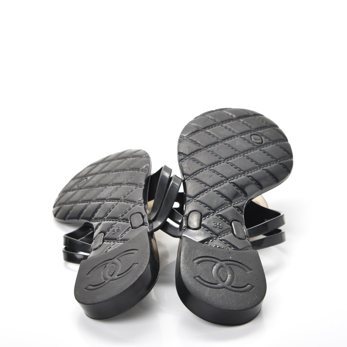 Jelly Camellia Thong Sandals 39 Black Ivory