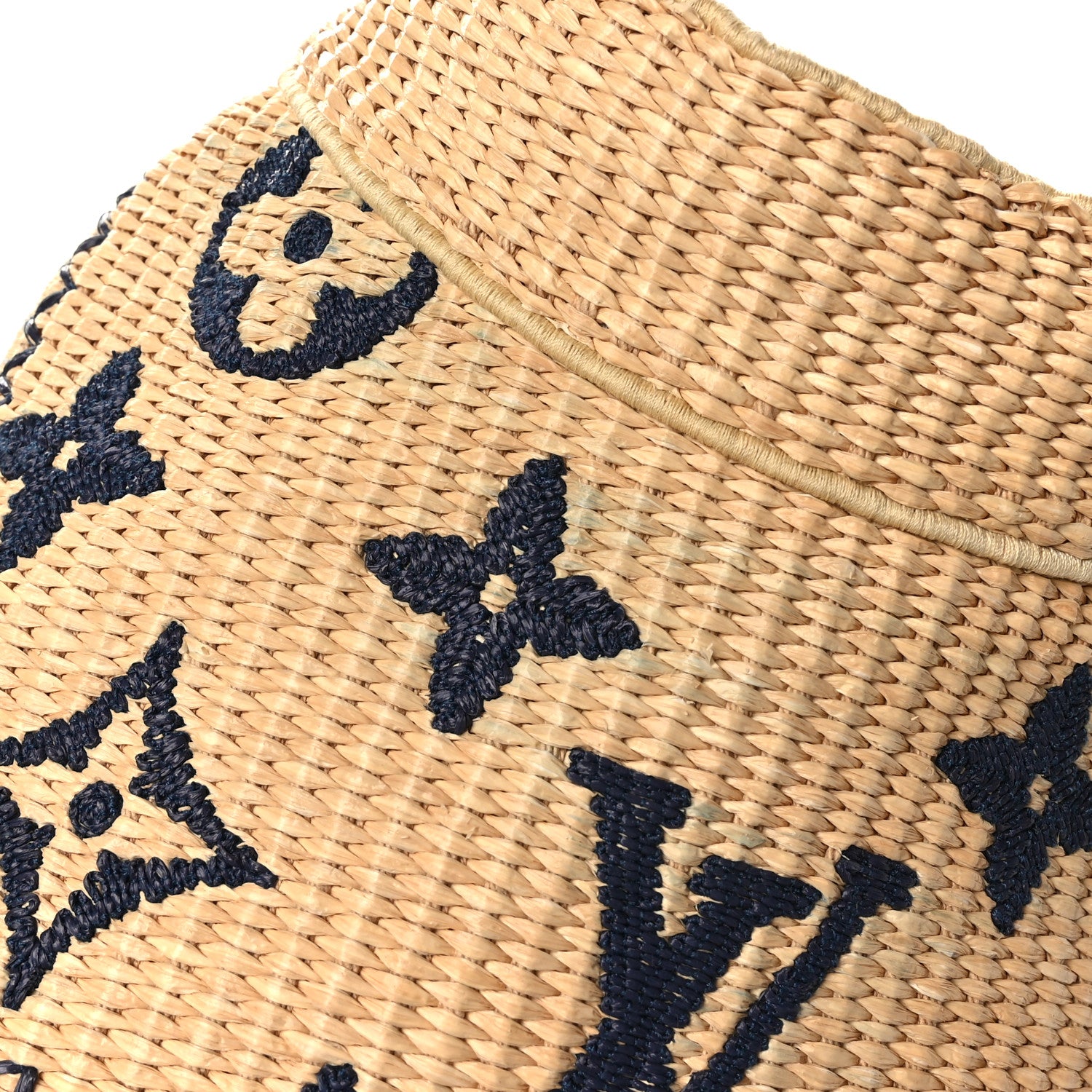 Louis Vuitton Calfskin Raffia Monogram Strawgram Visor Natural Blue 7 of 7