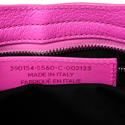 Balenciaga Chevre Silver Metallic Edge Hardware City Rose Fluo 7 of 13