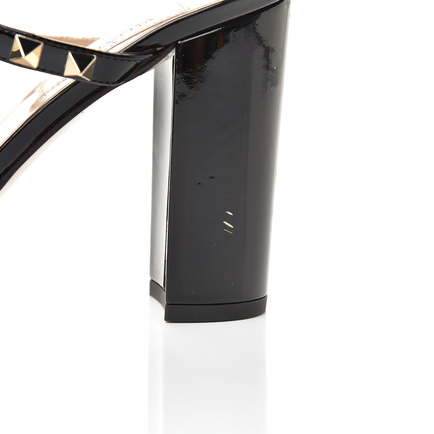 Valentino Garavani Patent Rockstud 90mm Caged Slide Sandals 38.5 Black 8 of 9
