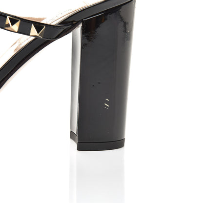 Valentino Garavani Patent Rockstud 90mm Caged Slide Sandals 38.5 Black 8 of 9