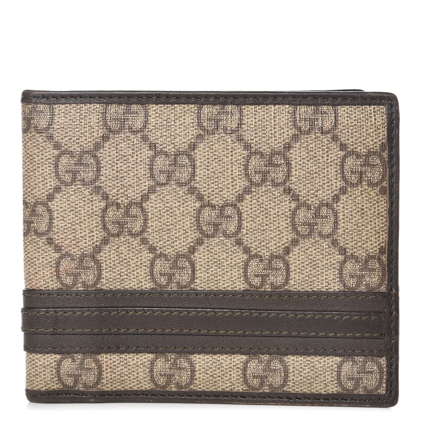 GG Supreme Monogram Bi-Fold Wallet Brown