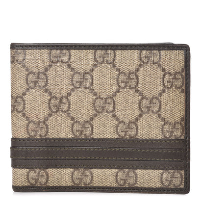 Gucci GG Supreme Monogram Bi-Fold Wallet Brown 1 of 11