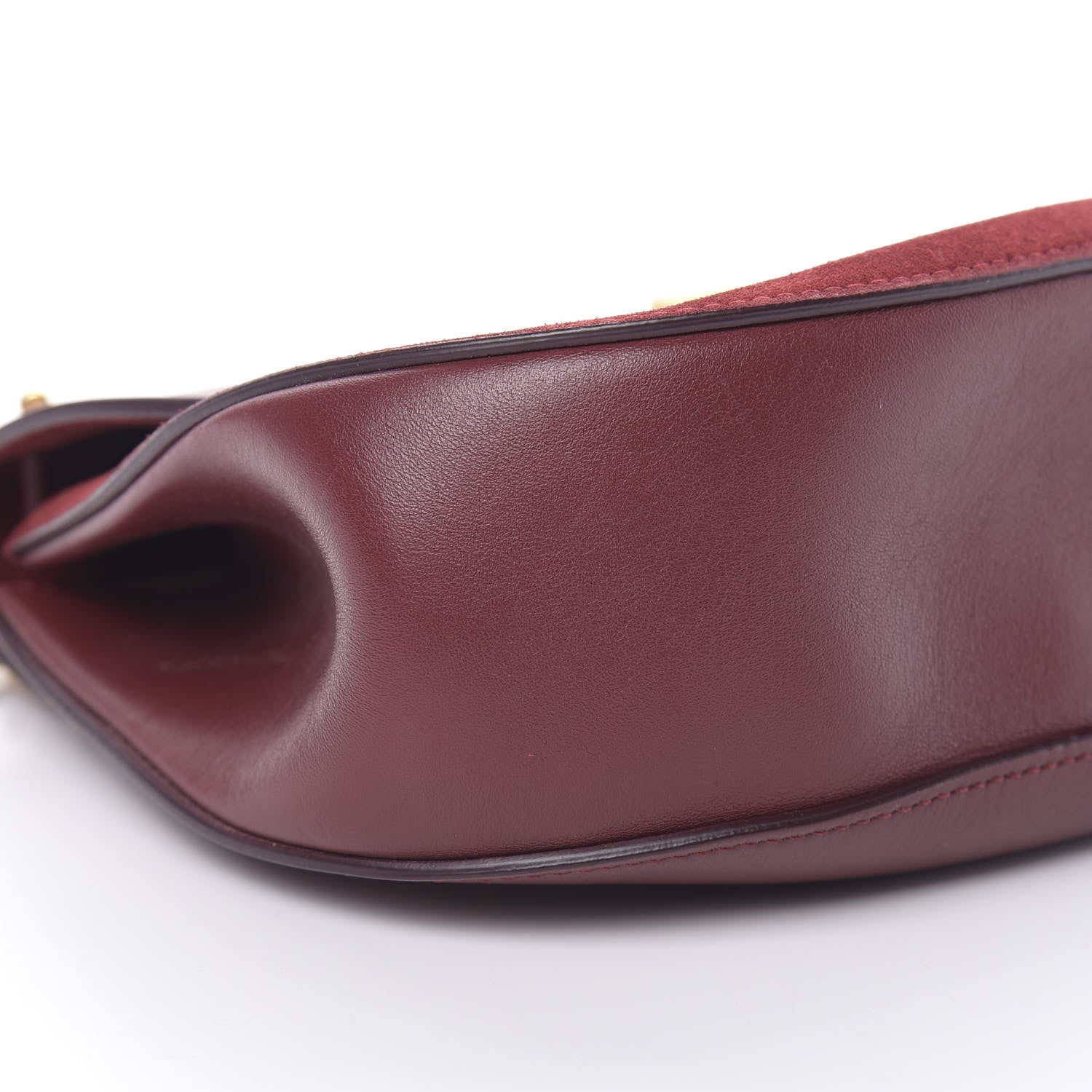 Chloe Suede Smooth Calfskin Drew Shoulder Bag Plum Purple 9 of 14