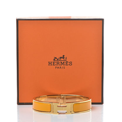Hermes Enamel Narrow Clic Clac H Bracelet PM Jaune Madras 6 of 6