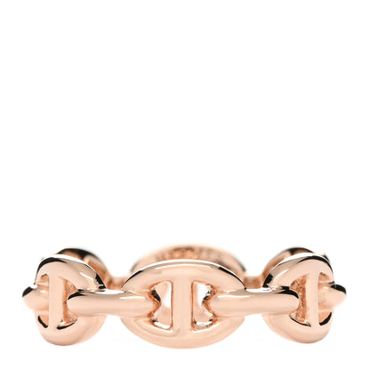 Hermes 18K Rose Gold PM Chaine D'Ancre Enchainee Ring 52 6 1 of 3